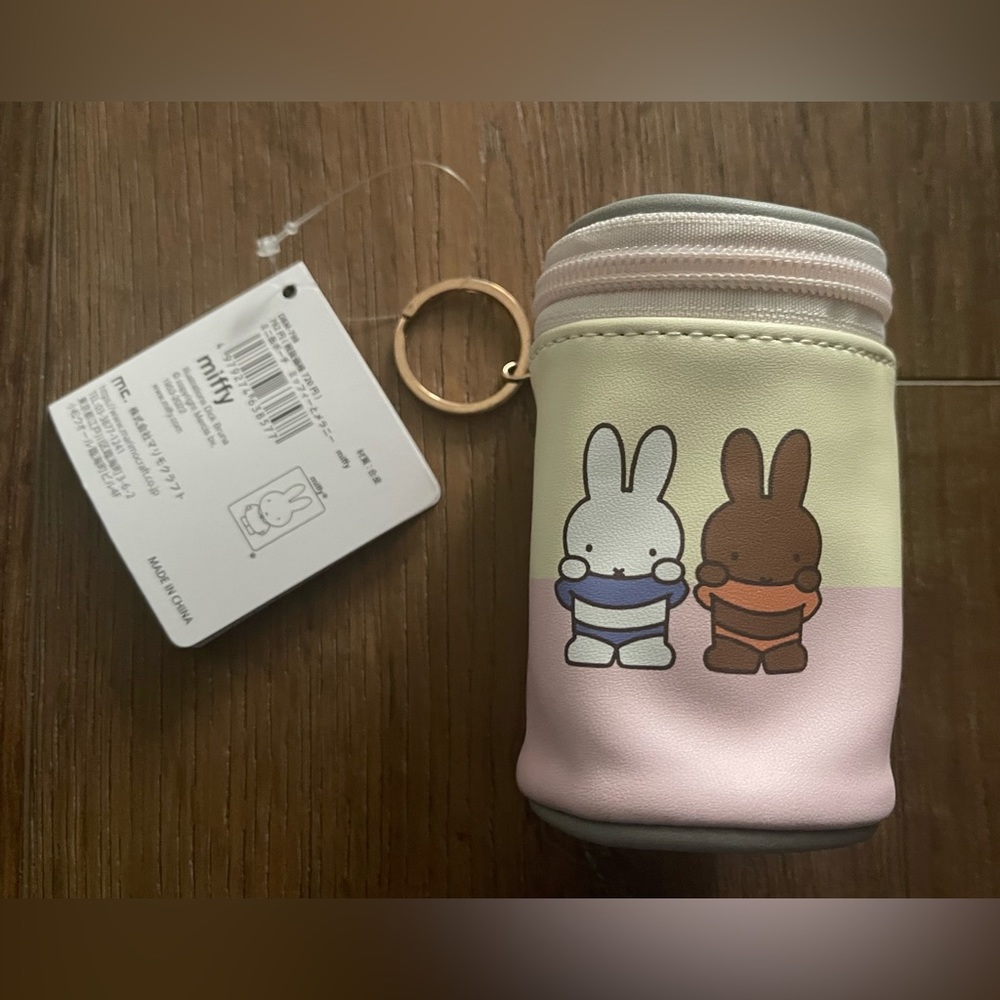 MIFFY-Imported (NWT) Mini Zipped Faux Leather Pouch - Picture 1 of 12
